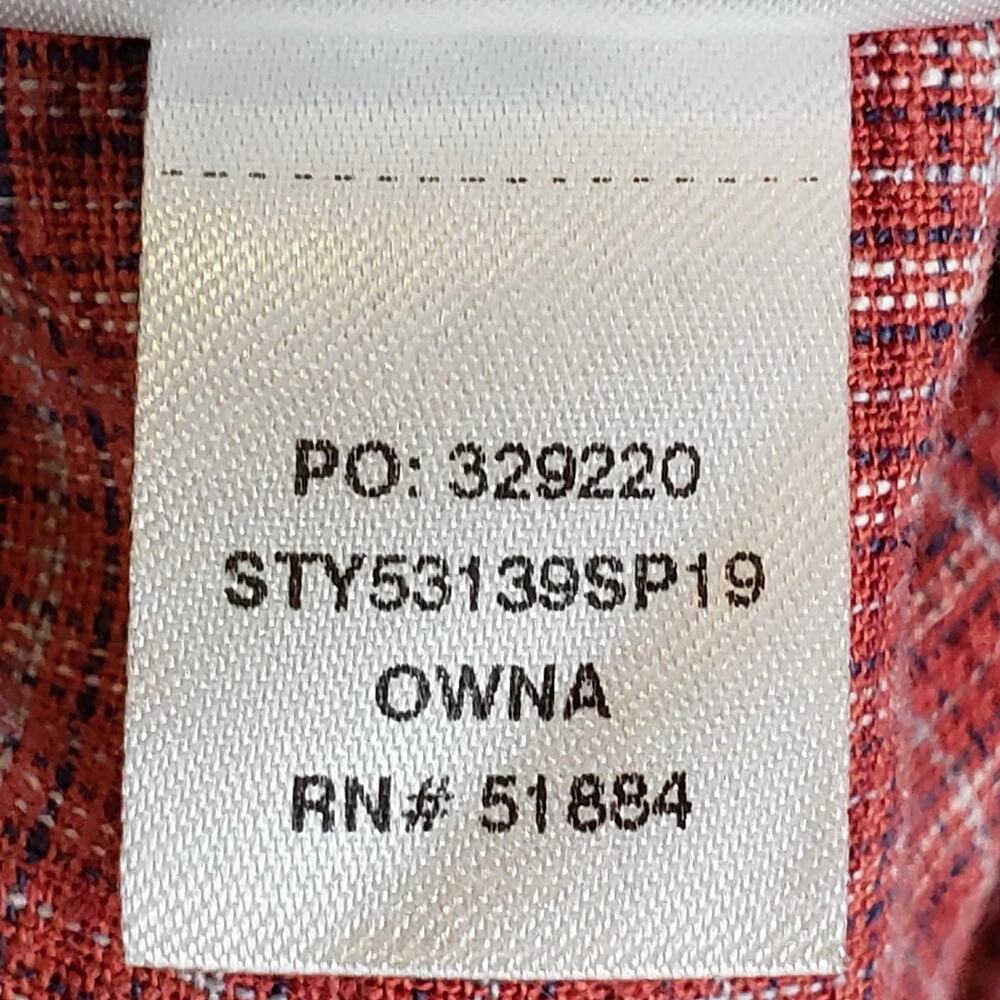 Patagonia Shirt Mens Size Medium Red Plaid Short Sleeve Button Up Hemp - Picture 7 of 12